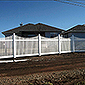 vinyl picket fence open